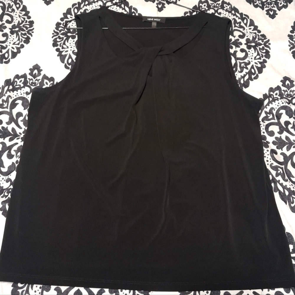 Nine West Black XL Sleeveless top